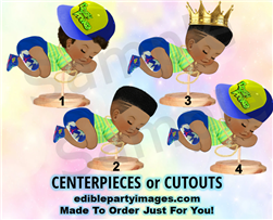 Fresh Prince Baby Boy Centerpiece with Stand OR Cutouts, Sleeping Fresh Prince Baby