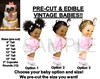 PRE-CUT 90's Hip Hop Pink and White Baby Girl EDIBLE Cake Topper Image Jacket