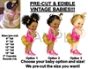PRE-CUT Hot Pink Gold Ruffle Pants Nikes Baby Girl EDIBLE Cake Topper Image
