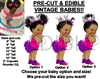 PRE-CUT Hot Pink Purple Ruffle Pants Baby Girl EDIBLE Cake Topper Image Cupcakes