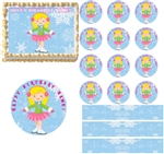 Ice Skating Girl Edible Cake Topper Image Cake Decoration Cupcakes Cookies CUTE!