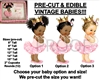 PRE-CUT Light Pink Princess Ballerina Baby EDIBLE Cake Topper Image Gold Crown