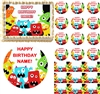 Cute Red LITTLE MONSTERS Edible Cake Topper Image Frosting Sheet Cake Cupcakes NEW