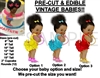 PRE-CUT Bright Colors Ruffle Pants Afro Buns Baby EDIBLE Cake Topper Image Shoes