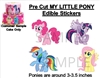 Pre-Cut My Little Pony EDIBLE Cake Stickers Decals Cake Decorations Edibles