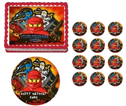 Ninjago Ninjas Banner Edible Cake Topper Frosting Sheet - All Sizes!