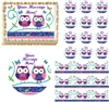 Cute PATCHWORK OWLS Edible Cake Topper Image Frosting Sheet Cake Cupcakes NEW