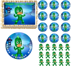 PJ Masks GEKKO Edible Cake Topper Image Frosting Sheet Cake Cupcakes NEW!