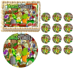 Plants vs. Zombies Edible Cake Topper Frosting Sheet - All Sizes!