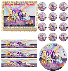My Little Pony Equestria Girls RAINBOW ROCKS Edible Cake Topper Frosting Sheet-All Sizes