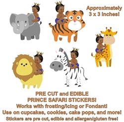 Little Prince Jungle Animals Edible Cake Stickers Edible Pre Cut Prince Stickers