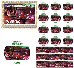Roblox Characters Edible Cake Topper Image Cake Decoration Roblox Party Cake