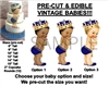 PRE-CUT Royal Blue and Gold Little Prince EDIBLE Cake Topper Image Prince Baby