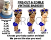 PRE-CUT Royal Blue Little Prince Studded Gold Crown Baby EDIBLE Cake Topper Image Tassel