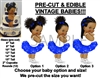 PRE-CUT Ballerina Blue White Tutu Sneakers Afro Baby EDIBLE Cake Topper Image