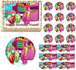 SHOPKINS Cute Edible Cake Topper Image Frosting Sheet Shopkins Birthday NEW!