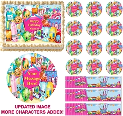 SHOPKINS Characters Edible Cake Topper Image Frosting Sheet Shopkins Birthday UPDATED IMAGE!