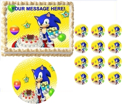 Sonic the Hedgehog Cake Party Edible Cake Topper Frosting Sheet - All Sizes!