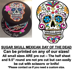Mexican Sugar Skull Edible Cake Topper Image Cupcakes Day of the Dead Skull Cake