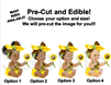 Sitting Sunflower Girl Babies of Color EDIBLE Cake Topper or Cupcakes, Sunflower Baby Shower Cake, Yellow Brown Head Bow Sunflower