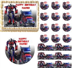 Transformers OPTIMUS PRIME Optimus Truck Edible Cake Topper Image Frosting Sheet