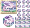 Magical UNICORN FANTASY Party Edible Cake Topper Image Frosting Sheet Cake NEW