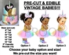 PRE-CUT Unicorn Princess Pastel Rainbow Tutu Baby EDIBLE Cake Topper Sneakers