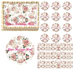 Vintage Shabby Chic Pink Roses Flowers Edible Cake Topper Image Frosting Sheet Cake