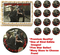 Walking Dead DARYL DIXON RICK GRIMES Edible Cake Topper Frosting Sheet-All Sizes