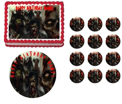 Zombies Walking Dead Zombie Party Edible Cake Topper Frosting Sheet - All Sizes!