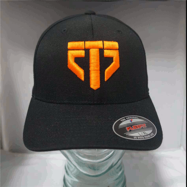 ETS Logo Hat, Black with Orange Logo