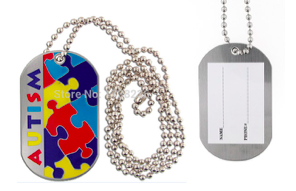 Dog Tag - Cadena Estilo Militar con etiqueta para info ID