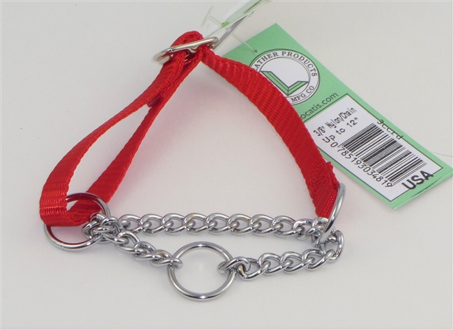 3/8" Adj. (to 12") Nylon/Chain Martingale Collar