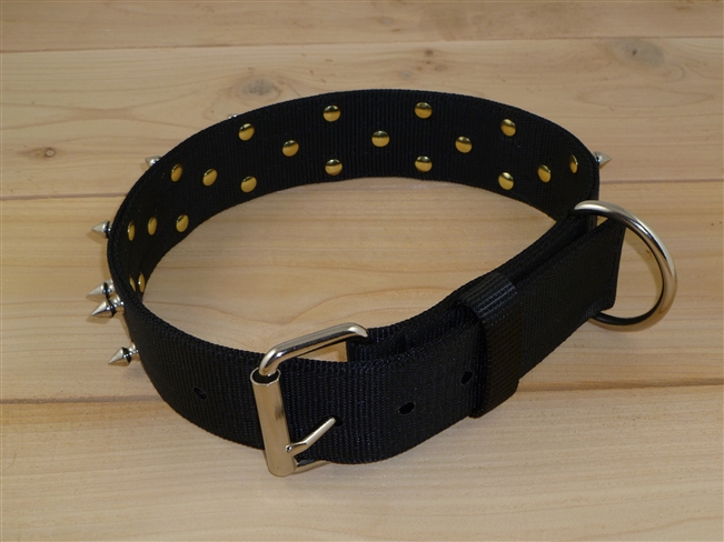 1 3/4" x 30" Double Ply SPIKE Collar - Black