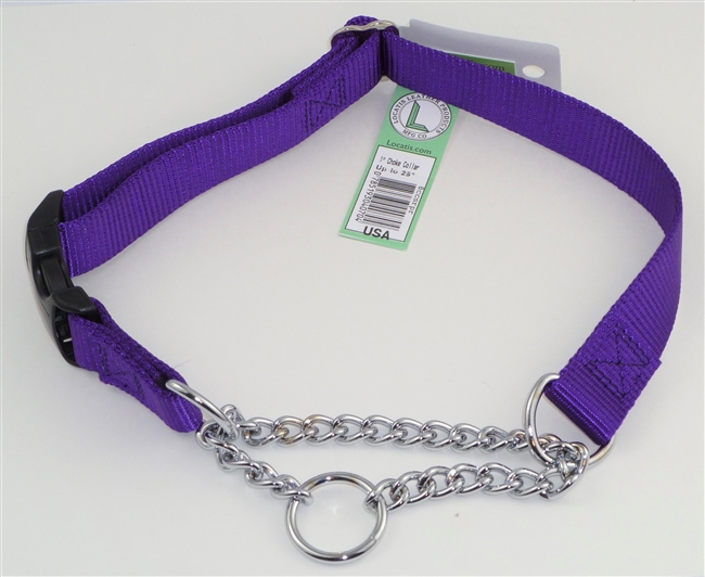 1" Adj. Nylon/Chain Martingale Collar w/ Buckle