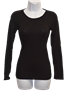 95% cotton, 5% spandex fitted crew neck lady's long sleeve top