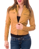 Lady's caramel zip jacket