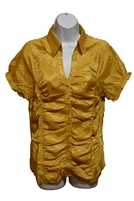 Mustard, or white  collar lady's blouse