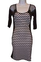 Zig-zag black and white pattern lady's dress