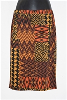 pull up, mid-length casual lady's print skirt