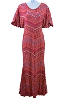 A lovely formed fit printed lady's maxi dress