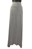 Lady's high waist pointed sides maxi skirts in heather gray, navy, or black