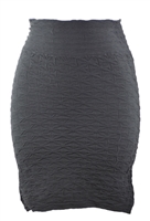 Black lady's textured skirt