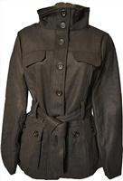 Women's black  Pea Coat featuring two large deep pockets stylishly located by the waist-line!