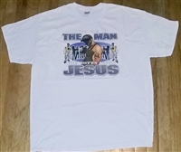 To Be The Man, You Gotta Know JESUS.  Cotton tees in  white, charcoal, and blue
