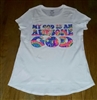 Tie dye My God Is An Awesome God maternity white tee.