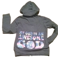 Lightweight teen's two pockets and zip hoodie, My God Is An Awesome God.