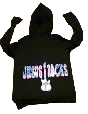 Tie Dye teen's hoodie, Jesus Rocks