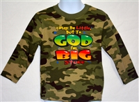 Boy's, cotton, To God I'm Big Stuff green camouflage or  solid red  tops