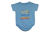 100% cotton unisex blue or white When God Made Me, onesies